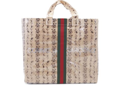 Gucci x Comme des Garcons Paper Tote Bag Floral Vinyl Clear